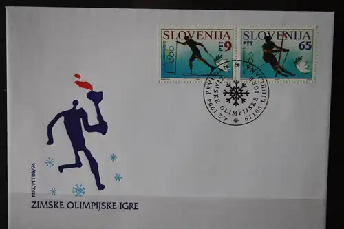 Slowenien, Olympische Winterspiele auf FDC, 1994, ZD