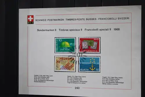 Schweiz, Sammelblatt Sondermarken II, 1968