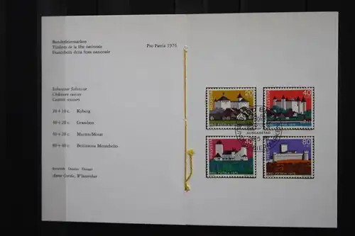 Schweiz, Sammelkarte Pro Patria 1976, Burgen