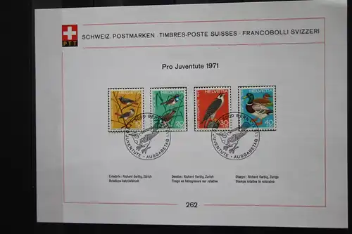 Schweiz, Sammelblatt Pro Juventute 1971, Vögel