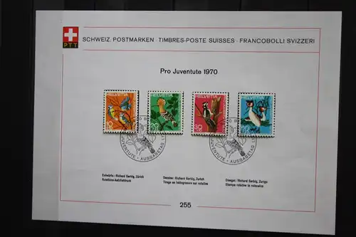 Schweiz, Sammelblatt Pro Juventute 1970, Vögel