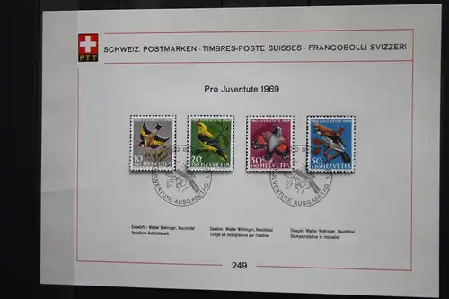 Schweiz, Sammelblatt Pro Juventute 1969, Vögel