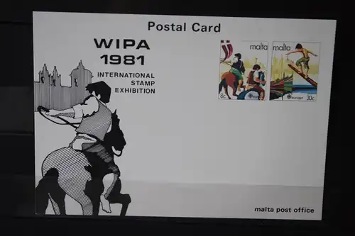 Malta, Ganzsache WIPA 1981, Wertstempel CEPT EUROPA-UNION 1981