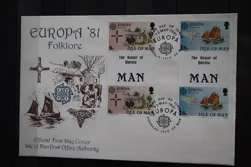 Isle of Man, CEPT EUROPA-UNION 1981, FDC mit Zwischenstegpaaren