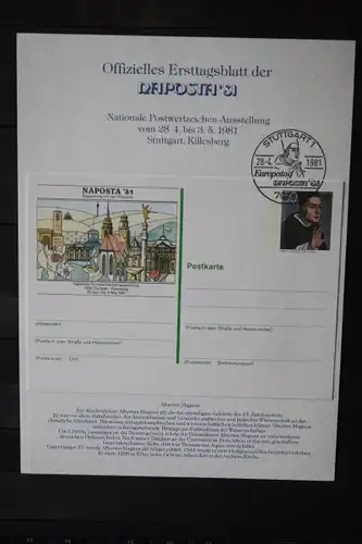 Deutschland Ersttagsblatt NAPOSTA 81, CEPT EUROPA-UNION