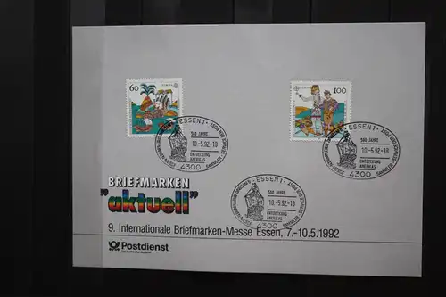 Deutschland, Stempelkarte, Ausstellungskarte, Erinnerungskarte Messe Essen 1992, CEPT EUROPA-UNION