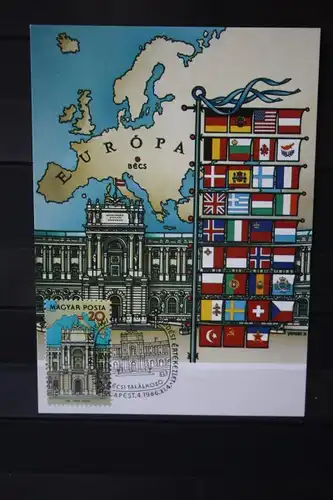 Ungarn, Maximumkarte KSZE 1986, CEPT EUROPA-UNION-Symphatieausgabe