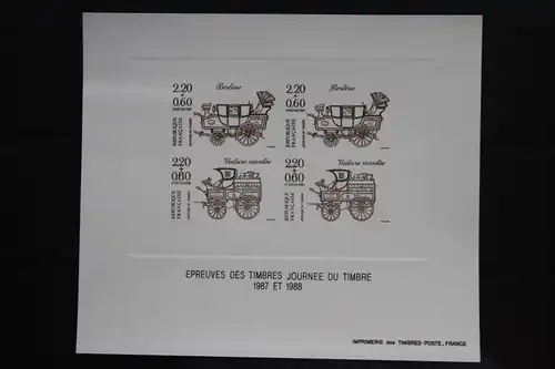 Frankreich Epreuves Tag der Briefmarke 1987 und 1988