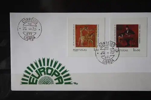 Portugal, CEPT 1975, FDC, ungezähnte Marken aus dem Blatt der CTT (Post)