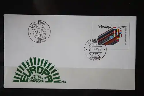 Portugal, 25 Jahre EWG / EG 1982, FDC, ungezähnte Marken aus dem Blatt der CTT (Post)