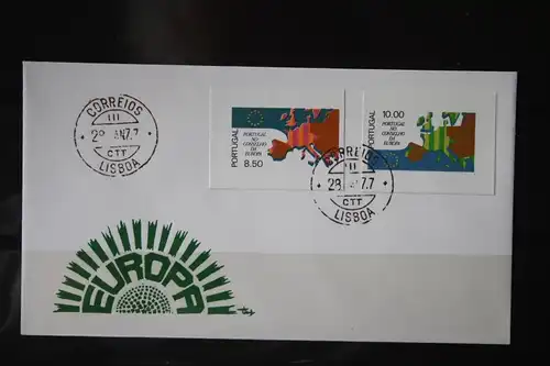 Portugal, Aufnahme in den Europarat 1977, FDC, ungezähnte Marken aus dem Blatt der CTT (Post)