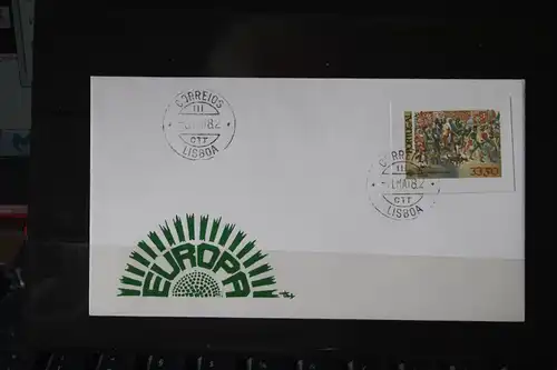 Portugal, CEPT 1982, FDC, ungezähnte Marken aus dem Blatt der CTT (Post)