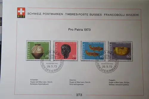 Schweiz, Sammelblatt Pro Patria 1973