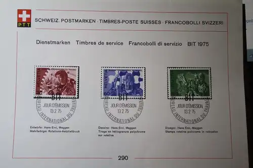 Sammelblatt Dienstmarken BIT, 1975