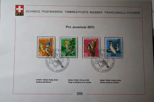 Sammelblatt Pro Juventute 1970; Vögel