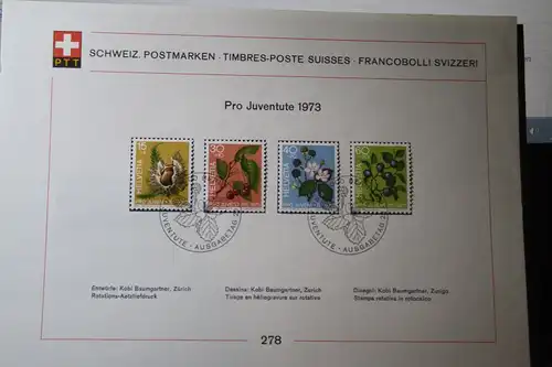 Sammelblatt Pro Juventute 1973; Blumen, Pflanzen