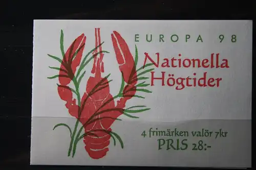 CEPT EUROPA-UNION 1998 Schweden; Markenheft
