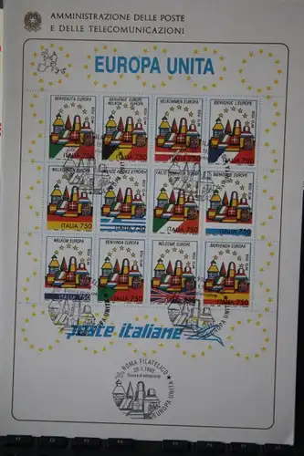 Europäischer Binnenmarkt Italien 1992; CEPT EUROPA-UNION-Symphatieausgabe, Offizielles Bulletin (früher Ministerblatt)