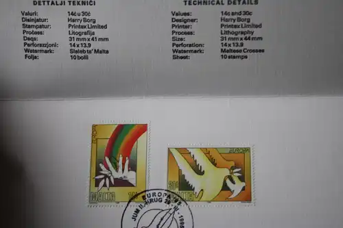 Malta CEPT EUROPA-UNION 1995 Ersttagskarte