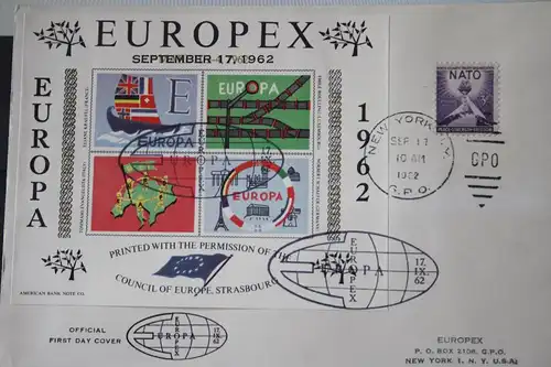 CEPT EUROPA-UNION EUROPEX 1962 Ausstellungsbrief mit Vignette