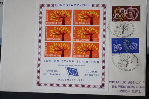CEPT EUROPA-UNION Großbritannien EUROSTAMP 1962 Ausstellungsbrief mit Vignette