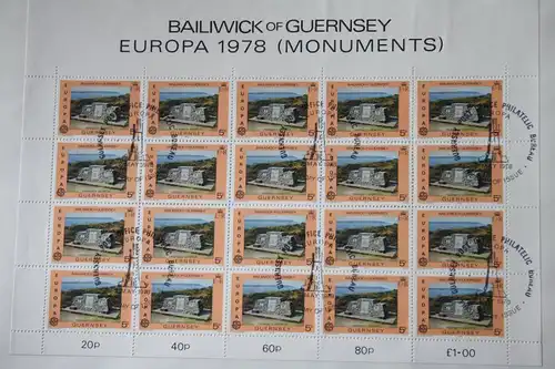 CEPT EUROPA-UNION Großbritannien - Guernsey 1978 Kleinbogensatz auf FDC