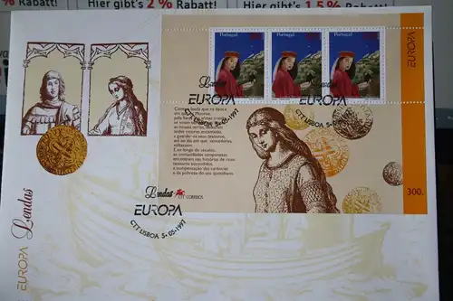 Portugal  CEPT EUROPA-UNION 1997, Block 124 auf FDC