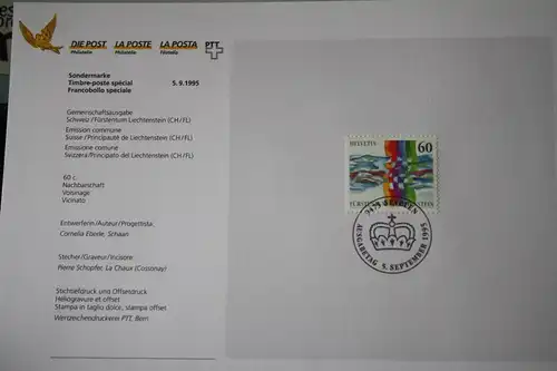 Schweiz Gemeinschaftsausgabe mit Liechtenstein 1995; Sammelblatt