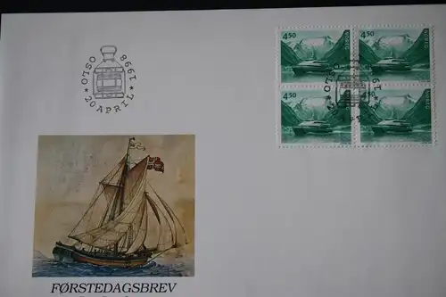 Norwegen 1998  NORDEN  FDC mit Viererblock