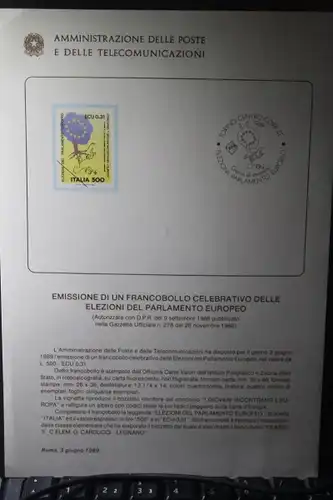 CEPT EUROPA-UNION Symphatieausgabe Italien 1989 ECU; Offizielles Bulletin (früher Ministerblatt)