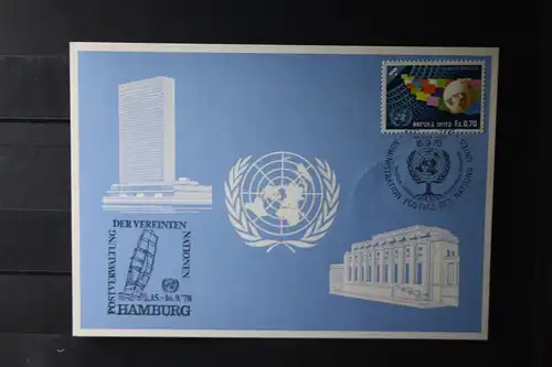 UNO Genf UN Genf Vereinte Nationen Genf , Blaue Karte Hamburg 1978