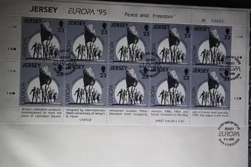 Großbritannien- Jersey  CEPT EUROPA-UNION 1995 KB auf FDC