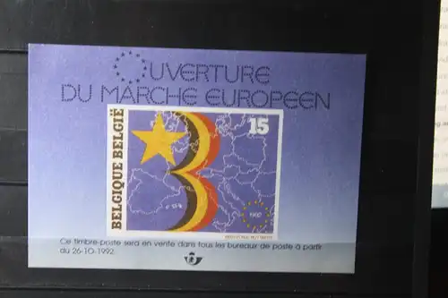 Belgien CEPT EUROPA-UNION-Symphatieausgabe; Europ. Binnenmarkt 1992, Vignette