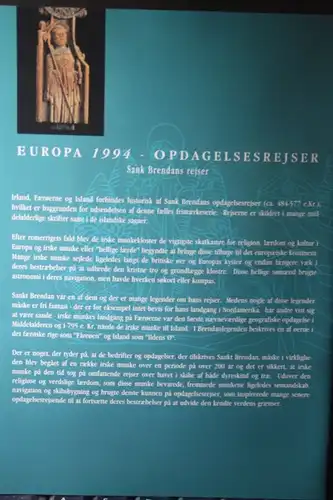 CEPT EUROPA-UNION 1994 Gemeinschaftsausgabe Irland, Island, Färöer, Folder mit Blöcken