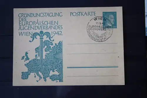 Deutschland; 3. Reich CEPT EUROPA-UNION - Vorläufer 1942 Ganzsache: Europäischer Jugendverband Wien