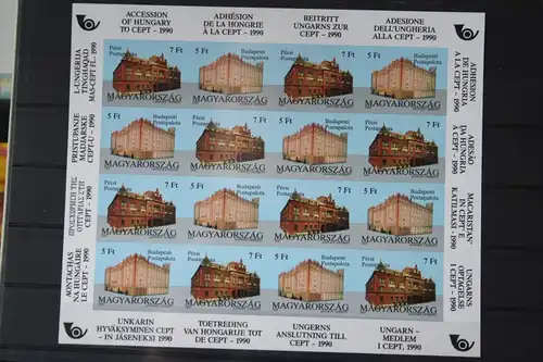 Ungarn, CEPT EUROPA-UNION 1990, Kleinbogen, ungezähnt, geschnitten