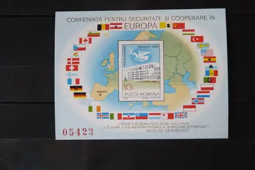 Rumänien, KSZE 1983, Blockausgabe, CEPT EUROPA-UNION-Symphatieausgabe
