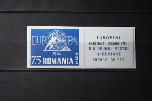 CEPT EUROPA-UNION - Symphatieausgabe Rumänien 1960 mit Zierfeld, ungezähnt