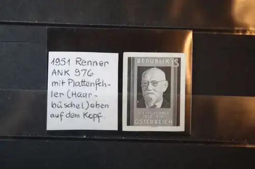 Schwarzdruckmarke der Ausgabe: Renner von 1948 mit PF