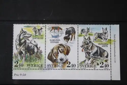 Schweden, Heftchenblatt Hunderassen, 1989