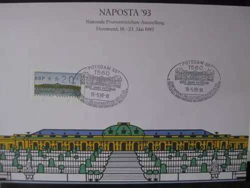 Stempelkarte, Gedenkkarte, Erinnerungskarte, Ausstellungskarte,
NAPOSTA Dortmund 1993
