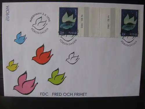 Aland, Finnland-Aland 1995, CEPT EUROPA-UNION, Zwischensteg-FDC