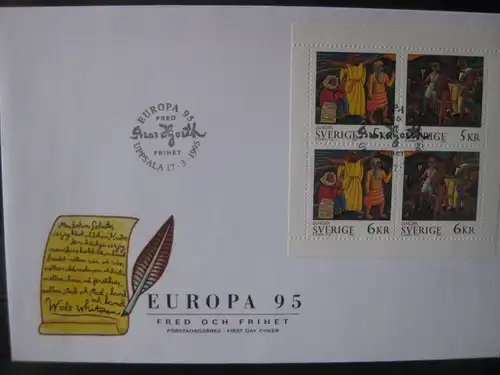 Schweden, CEPT EUROPA-UNION 1995, FDC