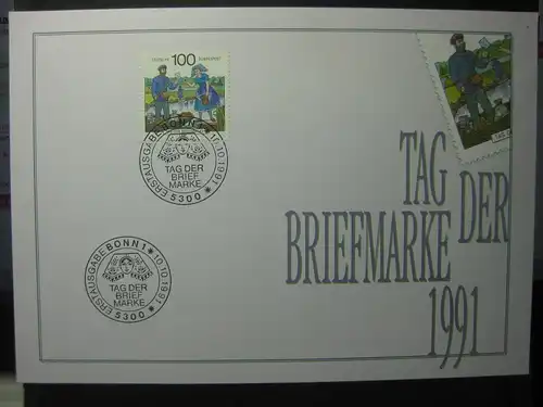 Stempelkarte Erinnerungskarte Ausstellungskarte der Post:
Tag der Briefmarke 1991