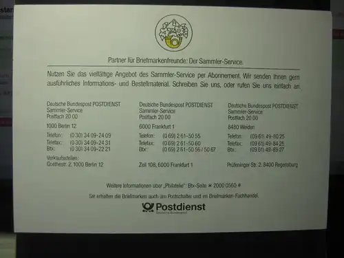 Stempelkarte Erinnerungskarte Ausstellungskarte der Post:
Tag der Briefmarke 1991