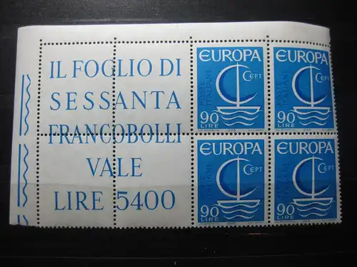 Italien, CEPT EUROPA-UNION 1966 