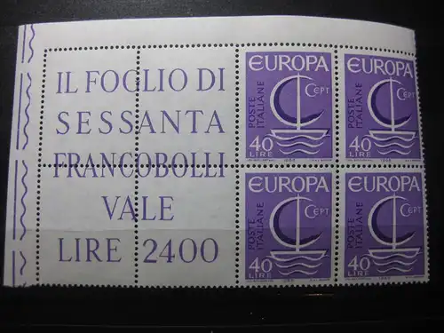 Italien, CEPT EUROPA-UNION 1966 