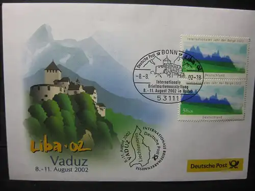 Messebrief, Ausstellungsbrief Deutsche Post: Liba 02, Vaduz 2002 