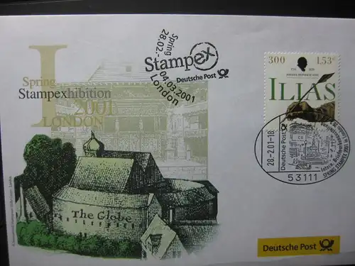 Messebrief, Ausstellungsbrief Deutsche Post: Stampex 2001, London  2001