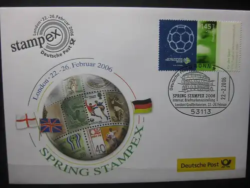 Messebrief, Ausstellungsbrief Deutsche Post: Spring Stampex 2006, London  2006